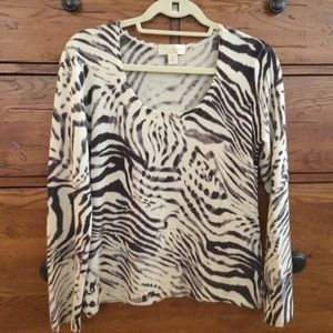 Cashmere animal print sweater